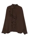 Seventy Ruffled-detail Top In Brown