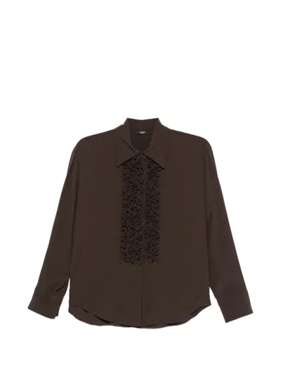Seventy Ruffled-trim Shirt In Brown