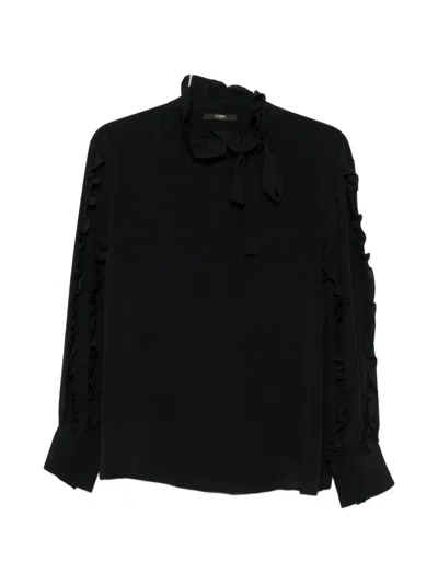 Seventy Ruffle-trim Pussy-bow Blouse In Black