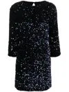 Seventy Sequin Embellished Crewneck Mini Dress In Black