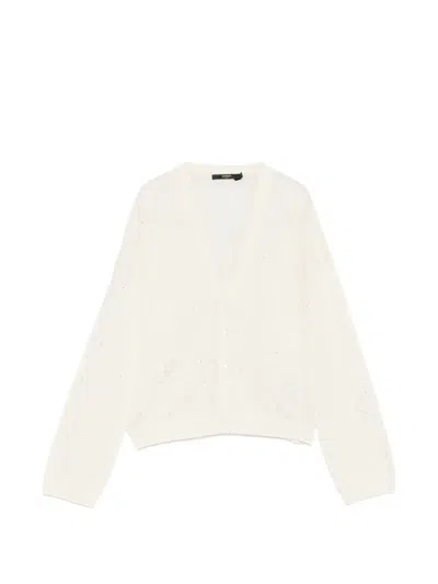 Seventy Sequin V-neck Cardigan In White