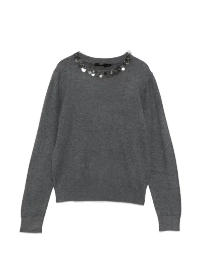 Seventy Sequin-embellished Sweater In Gray