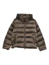 Seventy Sergio Tegon Brown Quilted Short Coat With High Collar In Gray