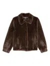 Seventy Sergio Tegon Cropped Brown Faux Fur Coat In Brown