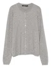 Seventy Sergio Tegon Dotted Texture Grey Knit Cardigan In Gray