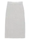 Seventy Sergio Tegon Heathered Grey Midi Skirt In Silver