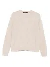 Seventy Sergio Tegon Knit Beige Sweater With Delicate Diamond Pattern In White