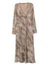 Seventy Sergio Tegon Leopard Print Midi Dress With Deep V-neckline In Animal Print
