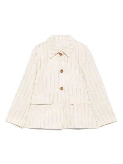 Seventy Sergio Tegon Lightweight Linen Blend Outerwear With Pinstripe Detail