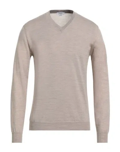 Seventy Sergio Tegon Man Sweater Light Brown Size M Virgin Wool In Beige