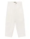 Seventy Sergio Tegon Relaxed Fit Soft Panna Cropped Trousers In White