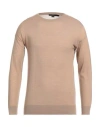 Seventy Sergio Tegon Man Sweater Camel Size M Virgin Wool In Beige