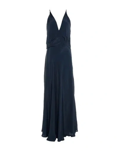Seventy Sergio Tegon Seventy Venezia Woman Maxi Dress Midnight Blue Size 12 Acetate, Silk