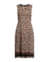 Seventy Sergio Tegon Woman Midi Dress Sand Size 8 Polyester In Beige