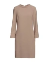 Seventy Sergio Tegon Seventy Venezia Woman Mini Dress Light Brown Size 4 Polyester, Viscose, Elastane In Beige