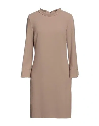 Seventy Sergio Tegon Seventy Venezia Woman Mini Dress Light Brown Size 4 Polyester, Viscose, Elastane In Beige