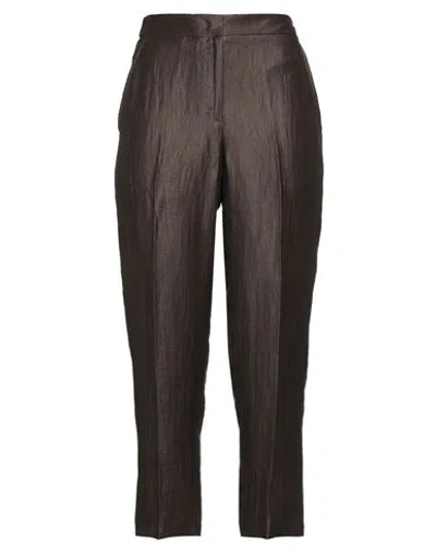 Seventy Sergio Tegon Seventy Venezia Woman Pants Brown Size 4 Linen, Polyamide