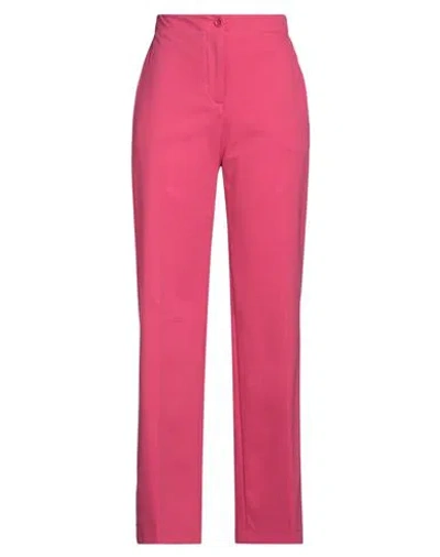 Seventy Sergio Tegon Seventy Venezia Woman Pants Fuchsia Size 12 Cotton, Polyamide, Elastane In Pink
