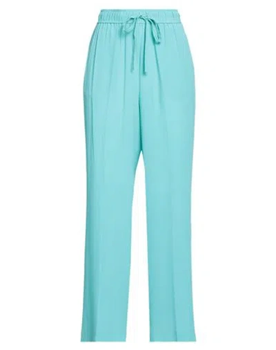 Seventy Sergio Tegon Seventy Venezia Woman Pants Turquoise Size 10 Acetate, Silk In Blue