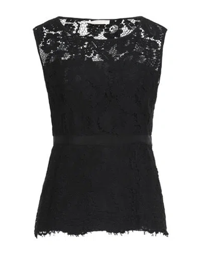 Seventy Sergio Tegon Seventy Venezia Woman Top Black Size 8 Cotton, Viscose, Polyamide