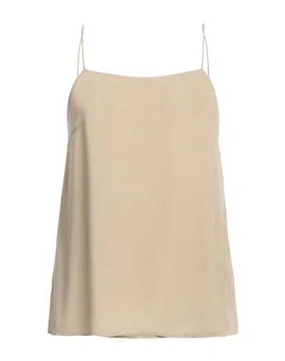 Seventy Sergio Tegon Woman Top Khaki Size 14 Polyester In Beige