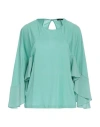 Seventy Sergio Tegon Seventy Venezia Woman Top Light Green Size 6 Lyocell, Cotton, Silk In Green