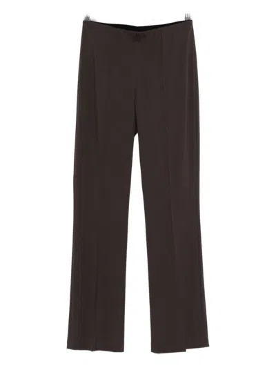 Seventy Sergio Tegon Straight-leg Brown Trousers With Polished Silhouette In Animal Print