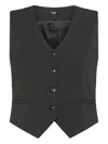 Seventy Sergio Tegon Tailored Wool Blend Sweater With V-neckline In Black