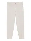 Seventy Sergio Tegon White Straight-leg Trousers With Mid-rise Waist In Neutral
