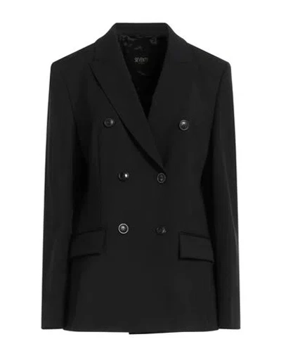 Seventy Sergio Tegon Seventy Venezia Woman Blazer Black Size 8 Polyester, Virgin Wool, Elastane