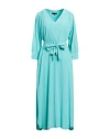 Seventy Sergio Tegon Seventy Venezia Woman Maxi Dress Sky Blue Size 6 Acetate, Silk In Blue