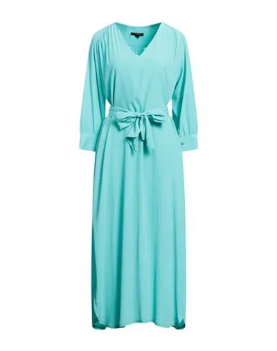 Seventy Sergio Tegon Seventy Venezia Woman Maxi Dress Sky Blue Size 6 Acetate, Silk
