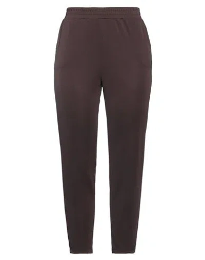 Seventy Sergio Tegon Woman Pants Dark Brown Size L Polyester, Elastane