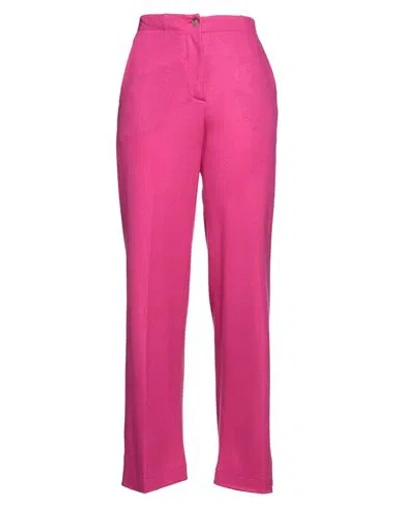 Seventy Sergio Tegon Woman Pants Fuchsia Size 14 Virgin Wool, Polyamide In Pink