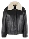 Seventy Shearling-collar Leather Jacket In Black