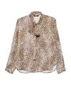 Seventy Leopard-print Tie-neck Blouse In Animal Print