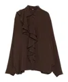 Seventy Ruffled-detail Top In Brown