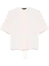 Seventy Cream T-shirt Shirt With Drawstring Ties At The Hem In White