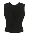 Seventy Black Stretch Top With Gathered Detailing In Black