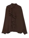 Seventy Ruffled-detail Top In Brown