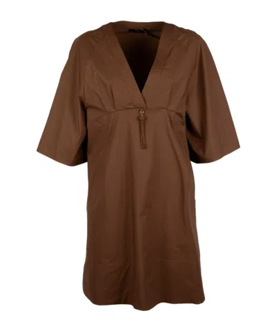 Seventy Short Sleeve Dress In Brown