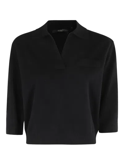 Seventy Short-sleeve Polo-neck Top In Black
