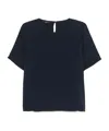 Seventy Navy Blue Blouse With Short Sleeves In Black