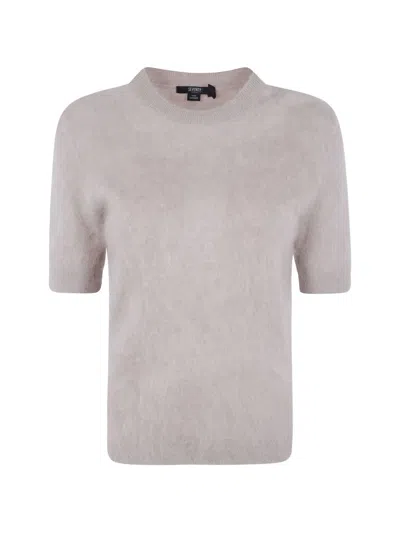 Seventy Cashmere Short Sleeves Round Neck Sweater In Neutral