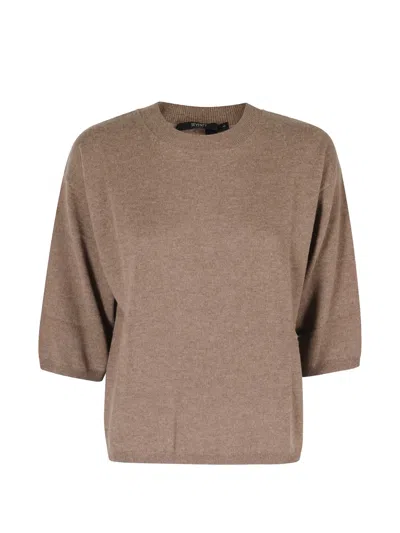 Seventy Short-sleeve Crew-neck Sweater In Brown