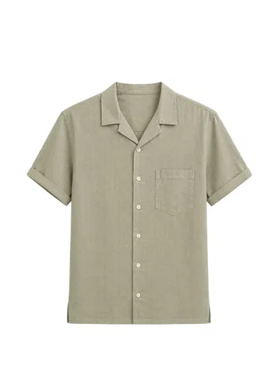 Seventy Short-sleeve Linen Shirt In Green