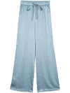 Seventy Silk Straight-leg Trousers In Blue