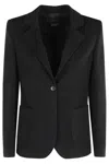 Seventy Single-breasted Black Jacket With Classic Revers Collar In Black