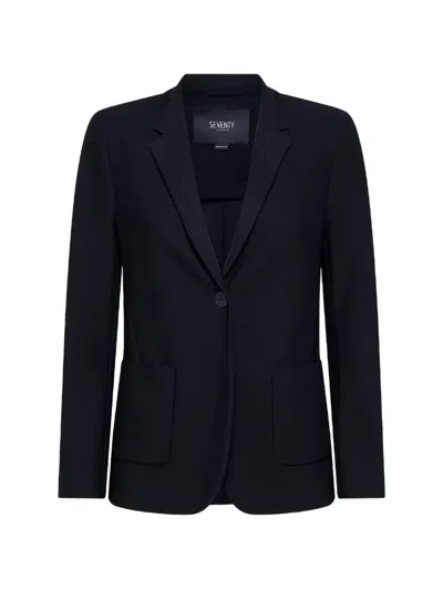 Seventy Single-breasted Patch-pocket Blazer In Blue