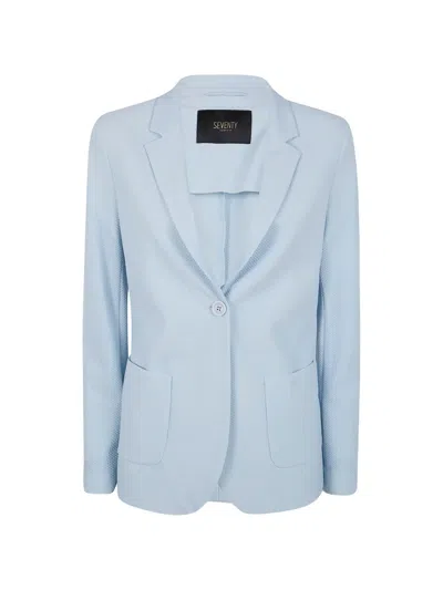 Seventy Single-button Textured Blazer In Blue